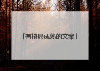 有格局成熟的文案