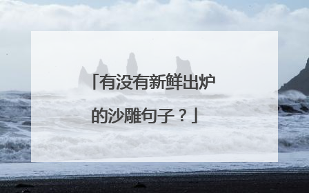 有没有新鲜出炉的沙雕句子?