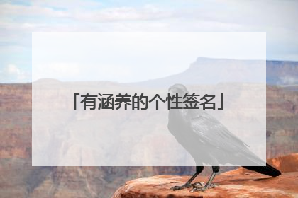 有涵养的个性签名