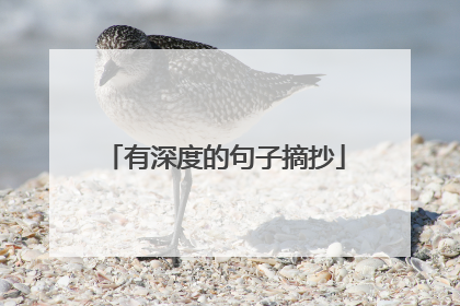 有深度的句子摘抄
