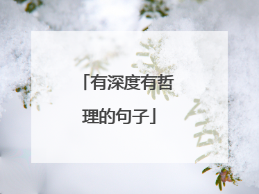 有深度有哲理的句子