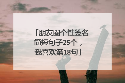 朋友圈个性签名简短句子25个,我喜欢第18句