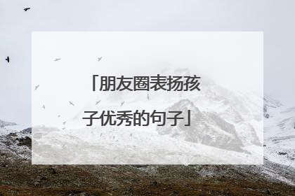 朋友圈表扬孩子优秀的句子