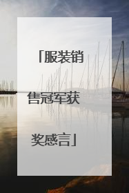 服装销售冠军获奖感言
