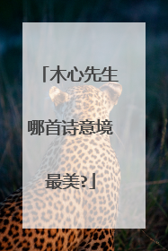 木心先生哪首诗意境最美?