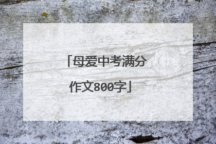母爱中考满分作文800字