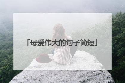 母爱伟大的句子简短