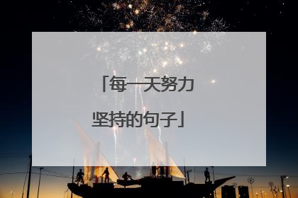 每一天努力坚持的句子