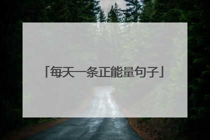 每天一条正能量句子