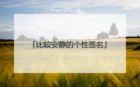 比较安静的个性签名