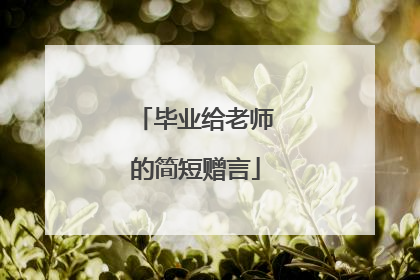 毕业给老师的简短赠言