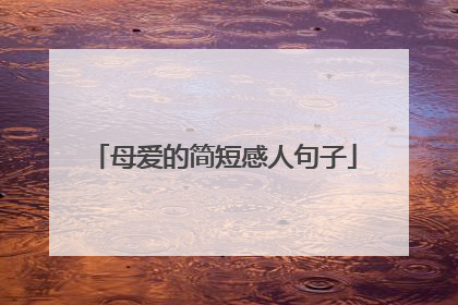 母爱的简短感人句子
