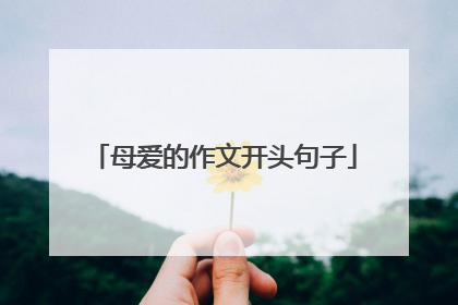 母爱的作文开头句子