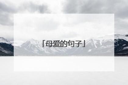 母爱的句子