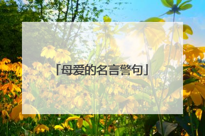 母爱的名言警句