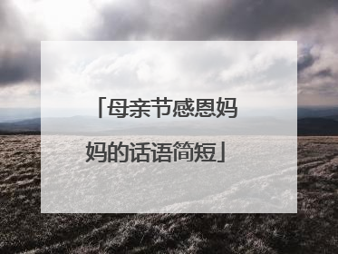 母亲节感恩妈妈的话语简短
