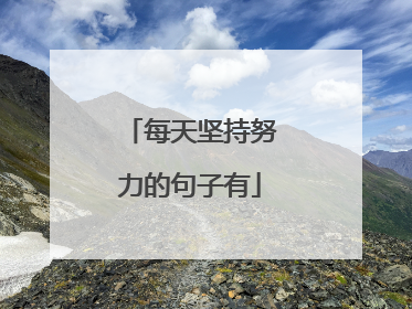 每天坚持努力的句子有