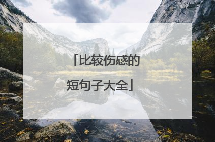 比较伤感的短句子大全