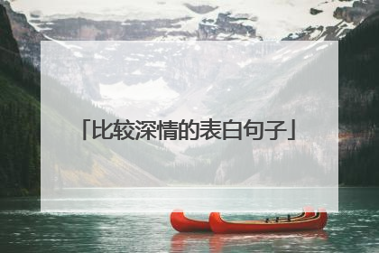 比较深情的表白句子