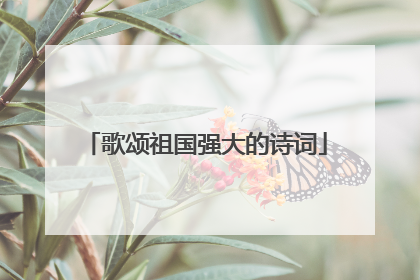 歌颂祖国强大的诗词