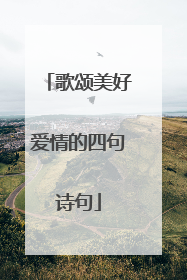 歌颂美好爱情的四句诗句
