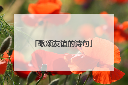 歌颂友谊的诗句