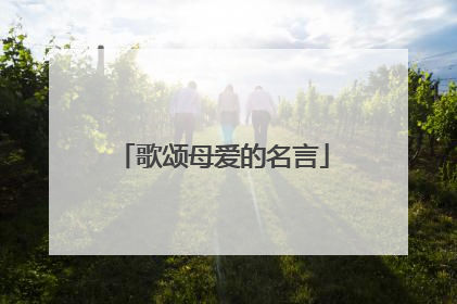歌颂母爱的名言