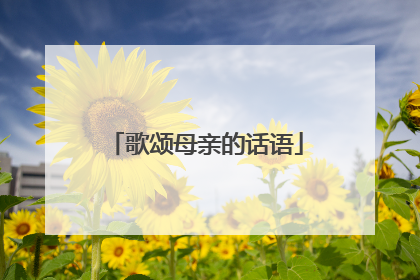 歌颂母亲的话语