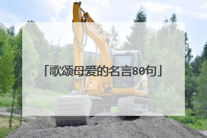 歌颂母爱的名言80句