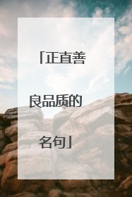 正直善良品质的名句