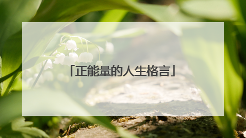 正能量的人生格言