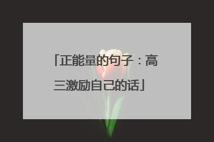 正能量的句子:高三激励自己的话