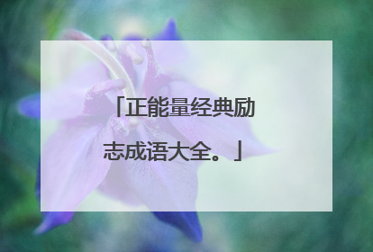 正能量经典励志成语大全。