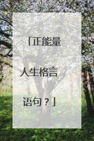 正能量人生格言语句?