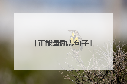 正能量励志句子