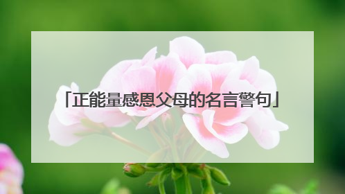 正能量感恩父母的名言警句