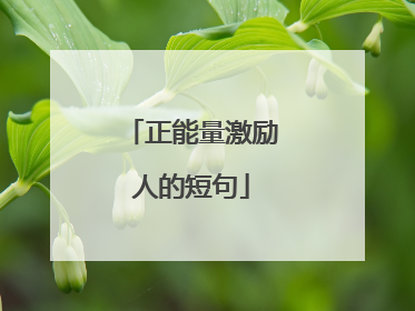 正能量激励人的短句