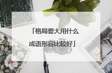 格局要大用什么成语形容比较好