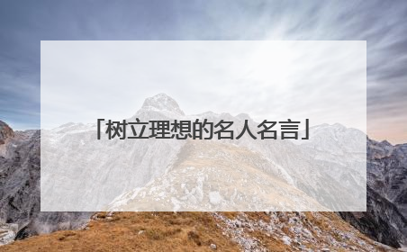 树立理想的名人名言