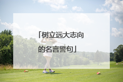 树立远大志向的名言警句