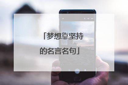 梦想靠坚持的名言名句