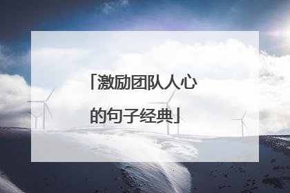 激励团队人心的句子经典