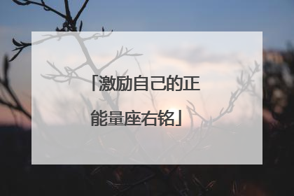 激励自己的正能量座右铭
