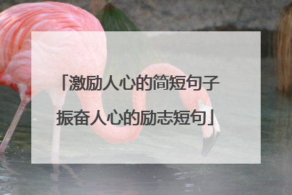 激励人心的简短句子 振奋人心的励志短句
