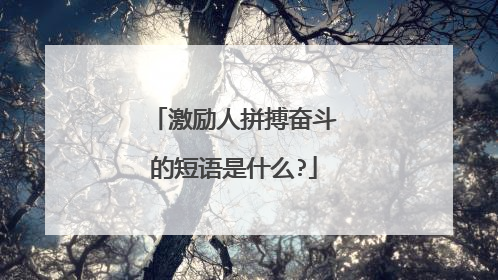 激励人拼搏奋斗的短语是什么?