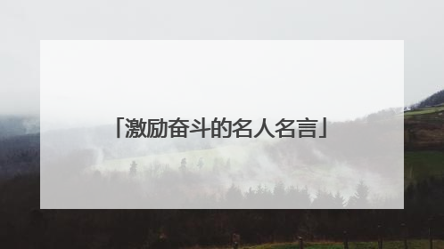 激励奋斗的名人名言