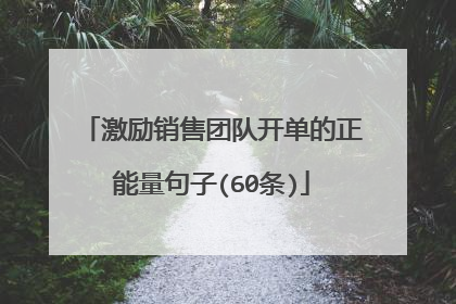 激励销售团队开单的正能量句子(60条)