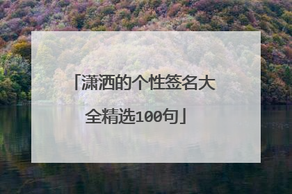 潇洒的个性签名大全精选100句