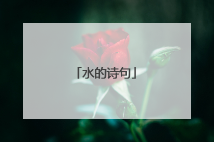 水的诗句