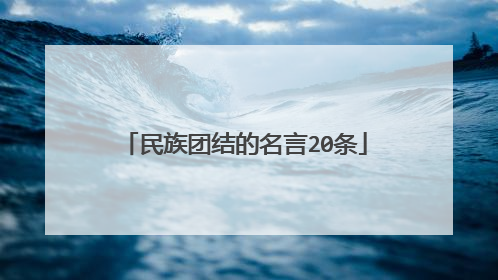 民族团结的名言20条